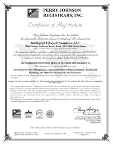 R2v3 certificate for Intelligent Lifecycle Solutions